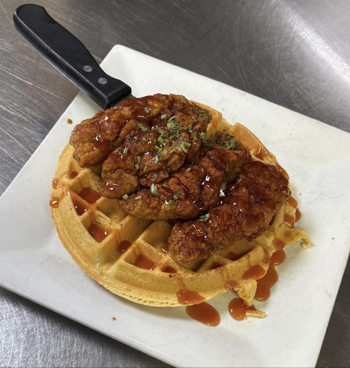 Chicken and waffles at Silver Grill