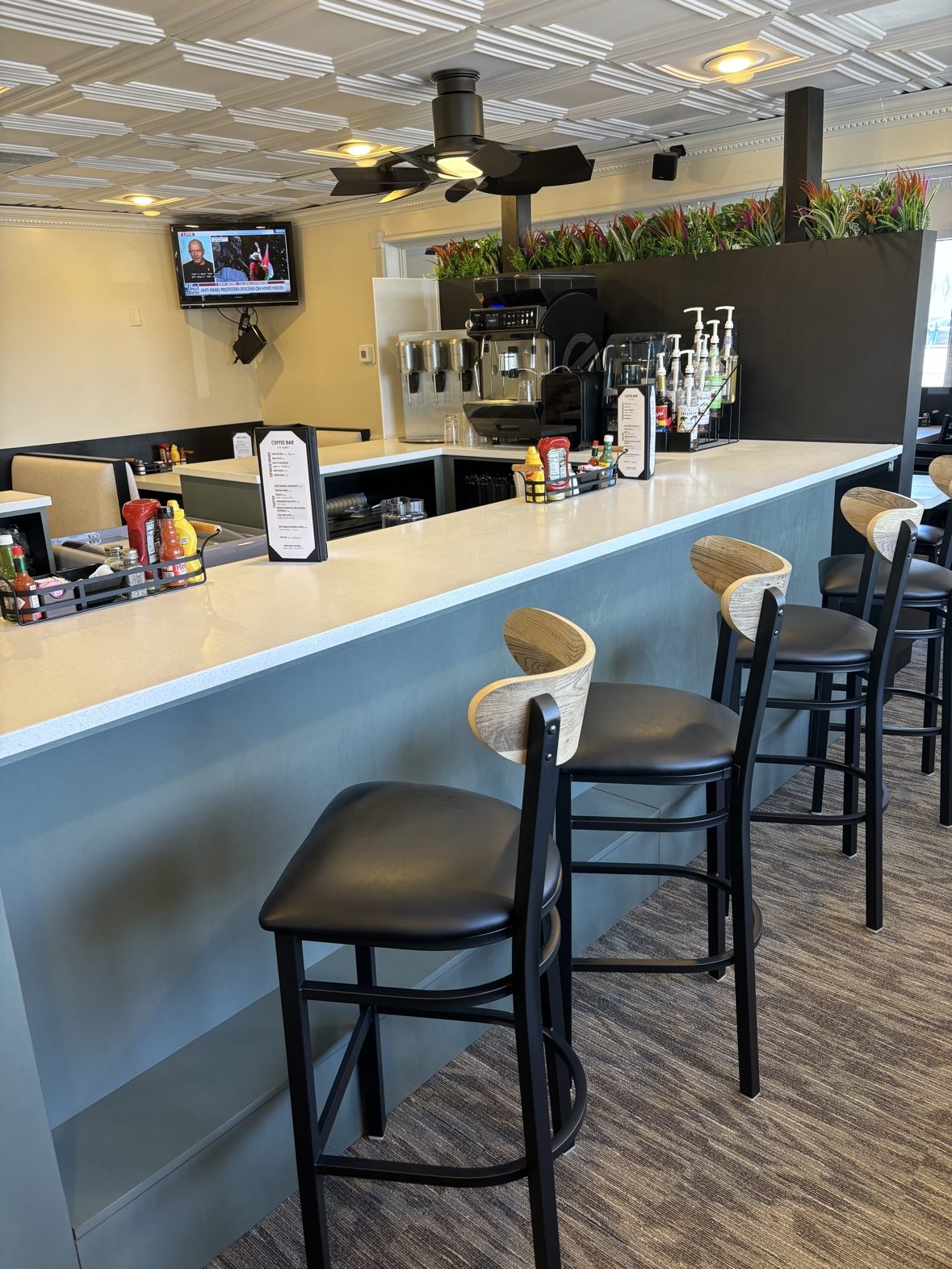 The new Silver Grill coffee bar with espresso machine